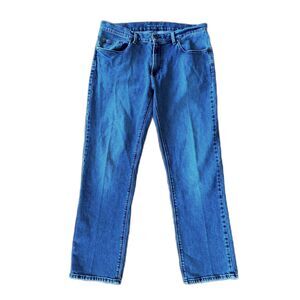 MOTT & BOW Blue Straight Leg Denim Jeans Pants Trousers   Mens Size 35 x 30